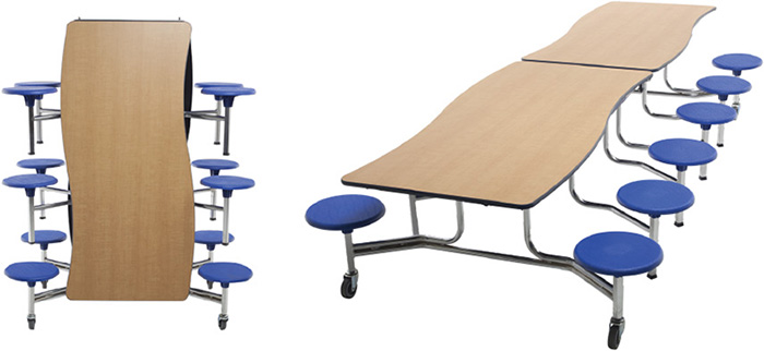 AM-TAB<br>Mobile Stool Table - Wave<br>Dynamic and Durable Seating.