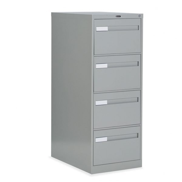 Four-drawer gray storage cabinet