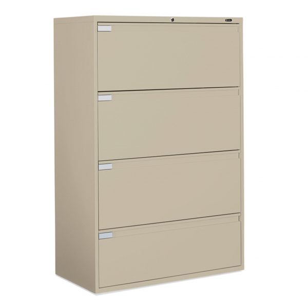 Beige office filing cabinet