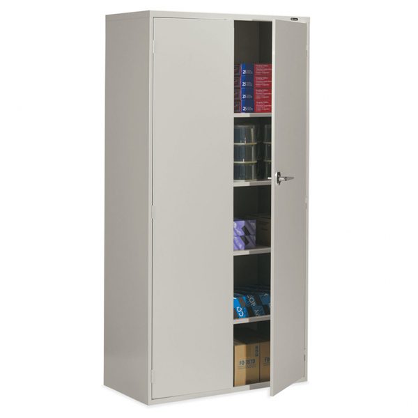 Office supply cabinet partially open