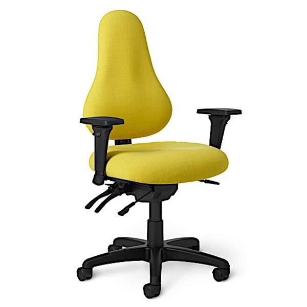 Modern yellow swivel office chair