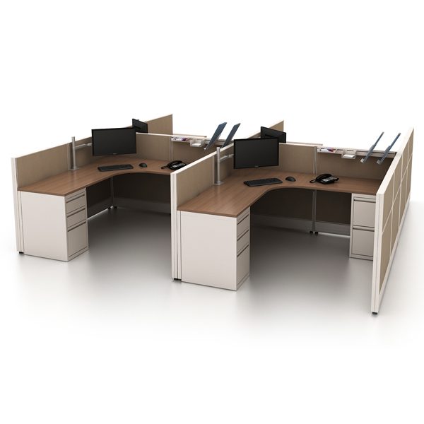 Modern office workspace with dividers