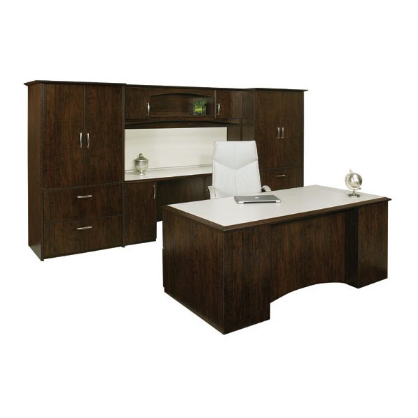 Office desk with matching storage cabinets