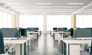 Spacious open-plan office interior