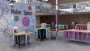 CEF+Makerspace+Featuring+ED8-Hideaway+Tables+and+Storage-IDEA+Islands-Multi-Maker+XL-SSC