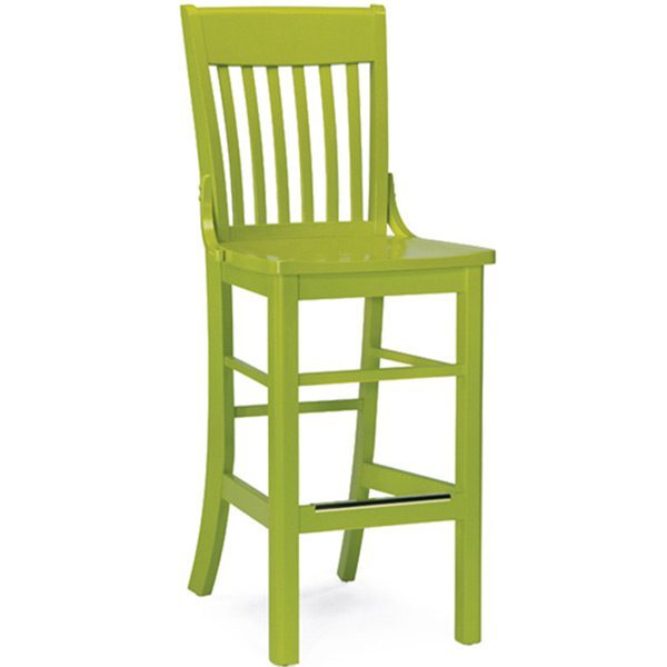 Vibrant green tall chair with slats