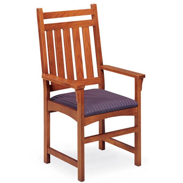 Wooden chair with slatted back