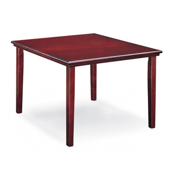 Simple wooden table on white background