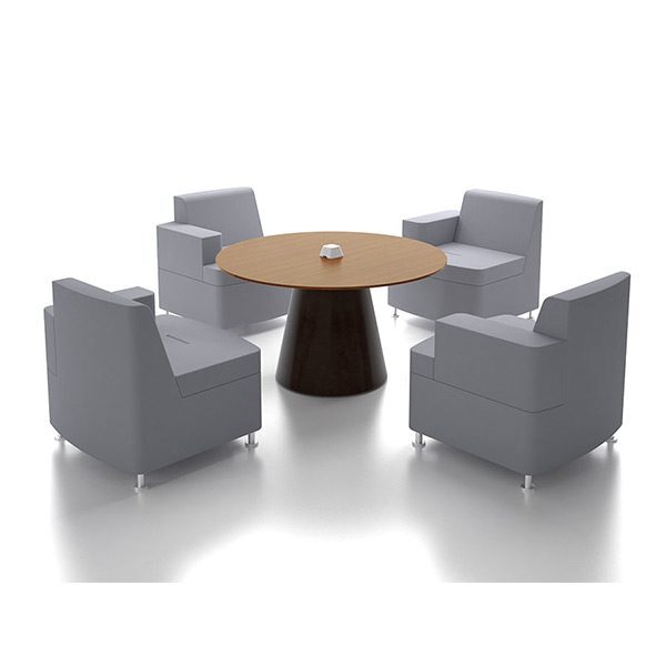 Contemporary office lounge setup with chairs