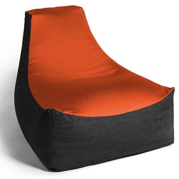 Bean bag chair with orange cushion