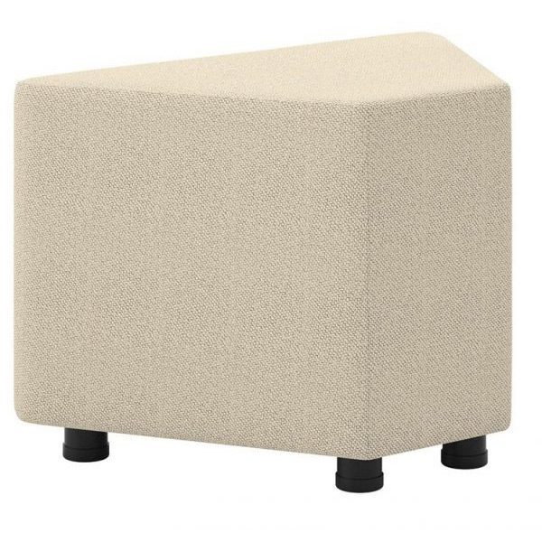 Minimalist beige ottoman on display